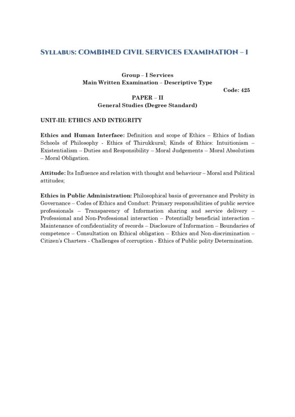 Ethics and Integrity