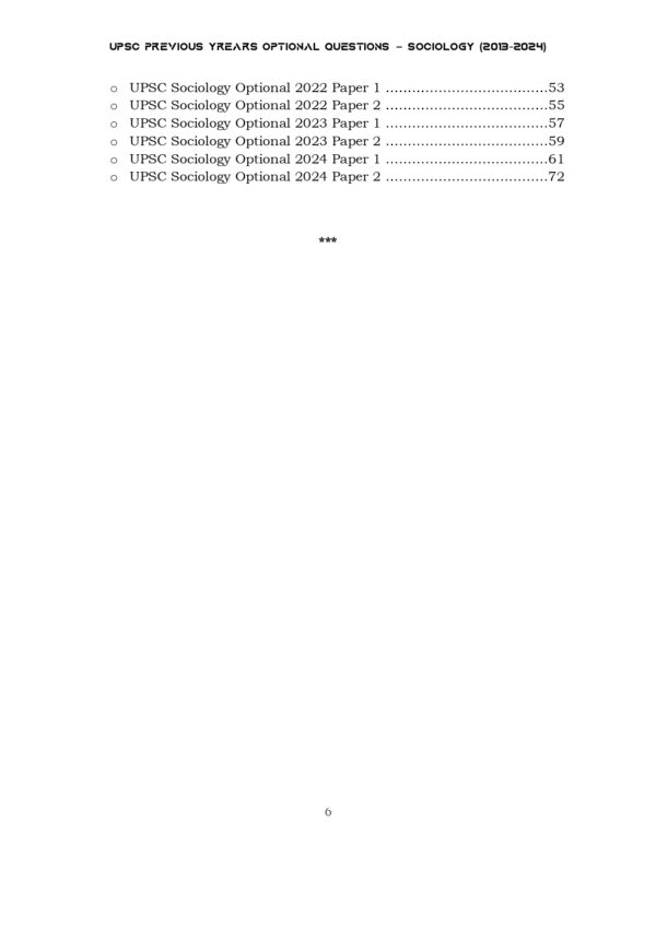 UPSC 12 PREVIOUS YEARS OPTIONAL MAINS PAPER 2013-2024: Sociology