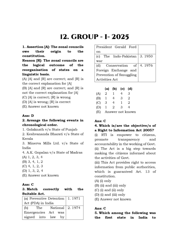 TNPSC Exam Wise Polity Previous Year Questions- 2nd Edition