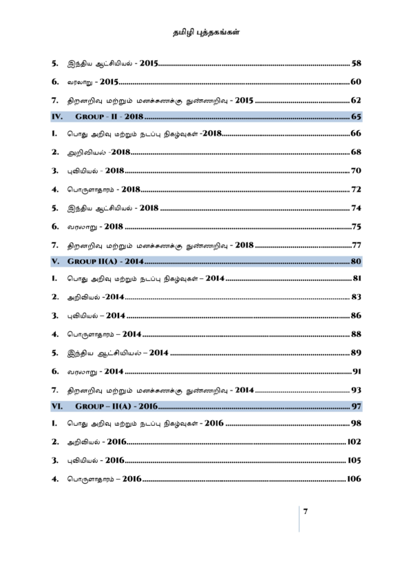 Munthiya andukalin TNPSC Group II therivin Paada vaariyana Vinakalin Thodari