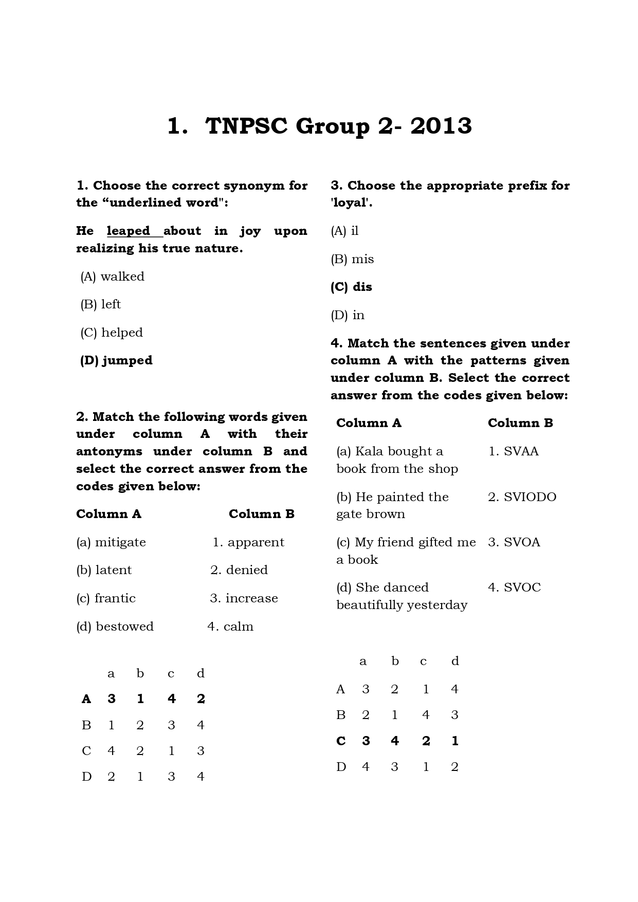 13 TNPSC Previous Years General English Questions
