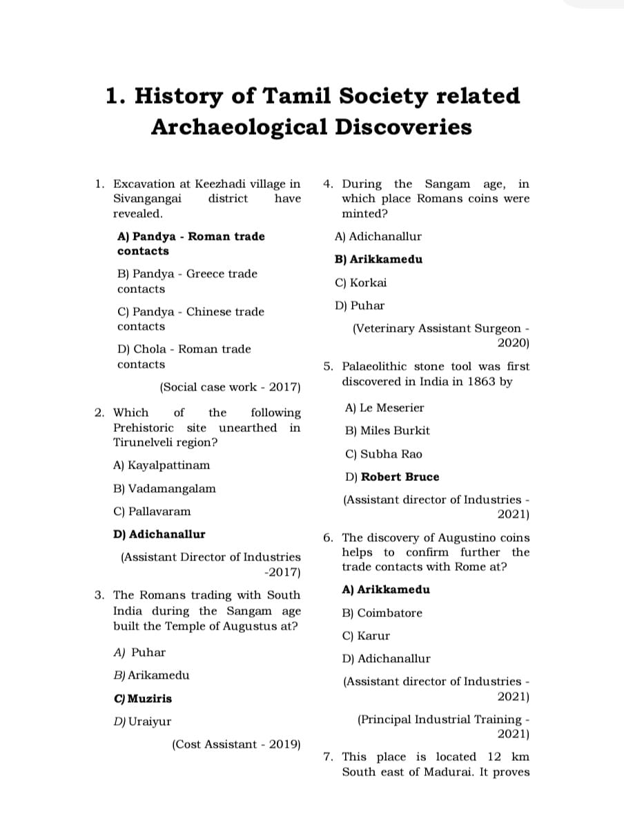 3 TNPSC - History, Culture, Heritage and Socio - Political Movements in Tamil Nadu (UNIT 8)