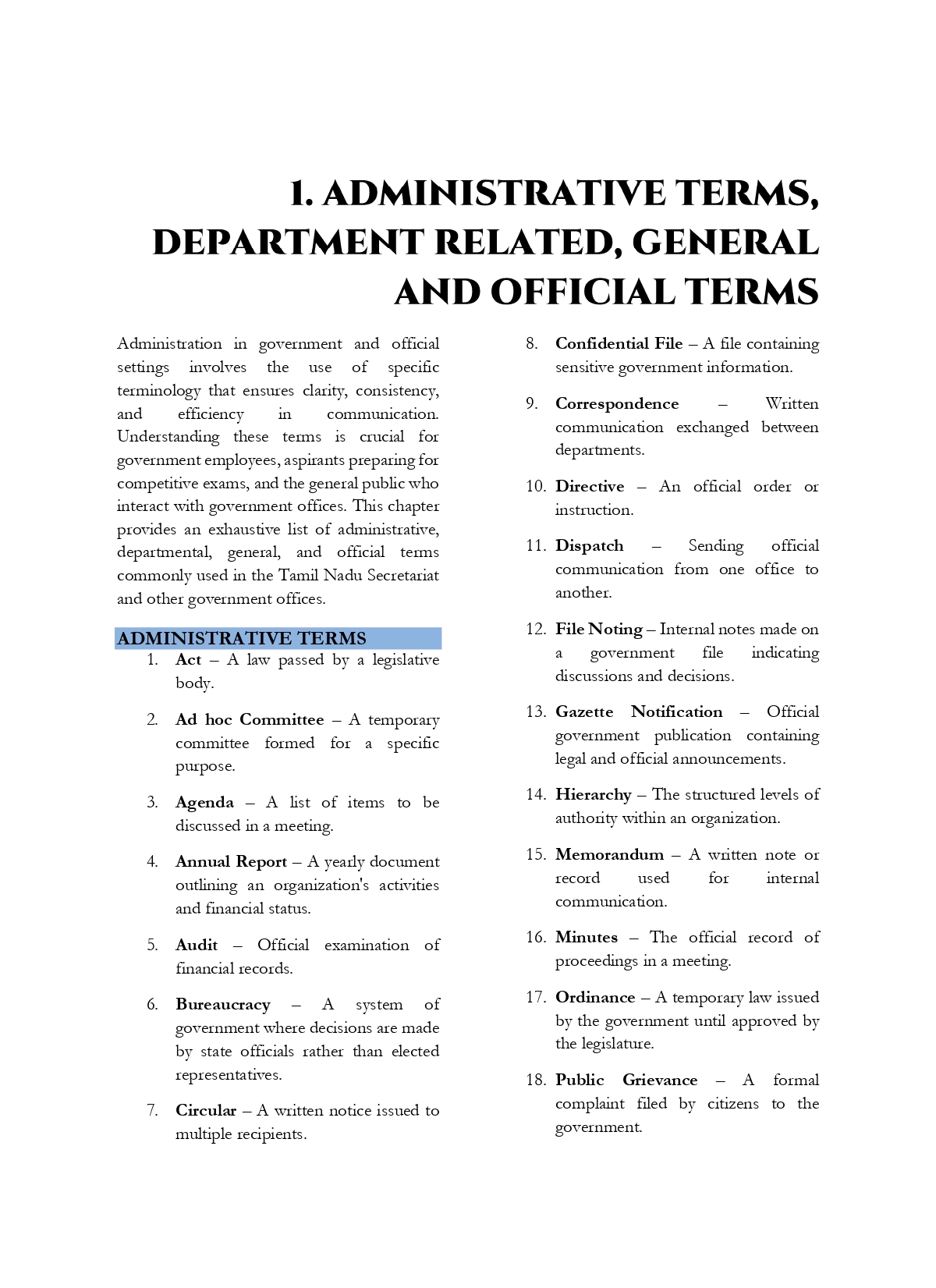 General English for TNPSC