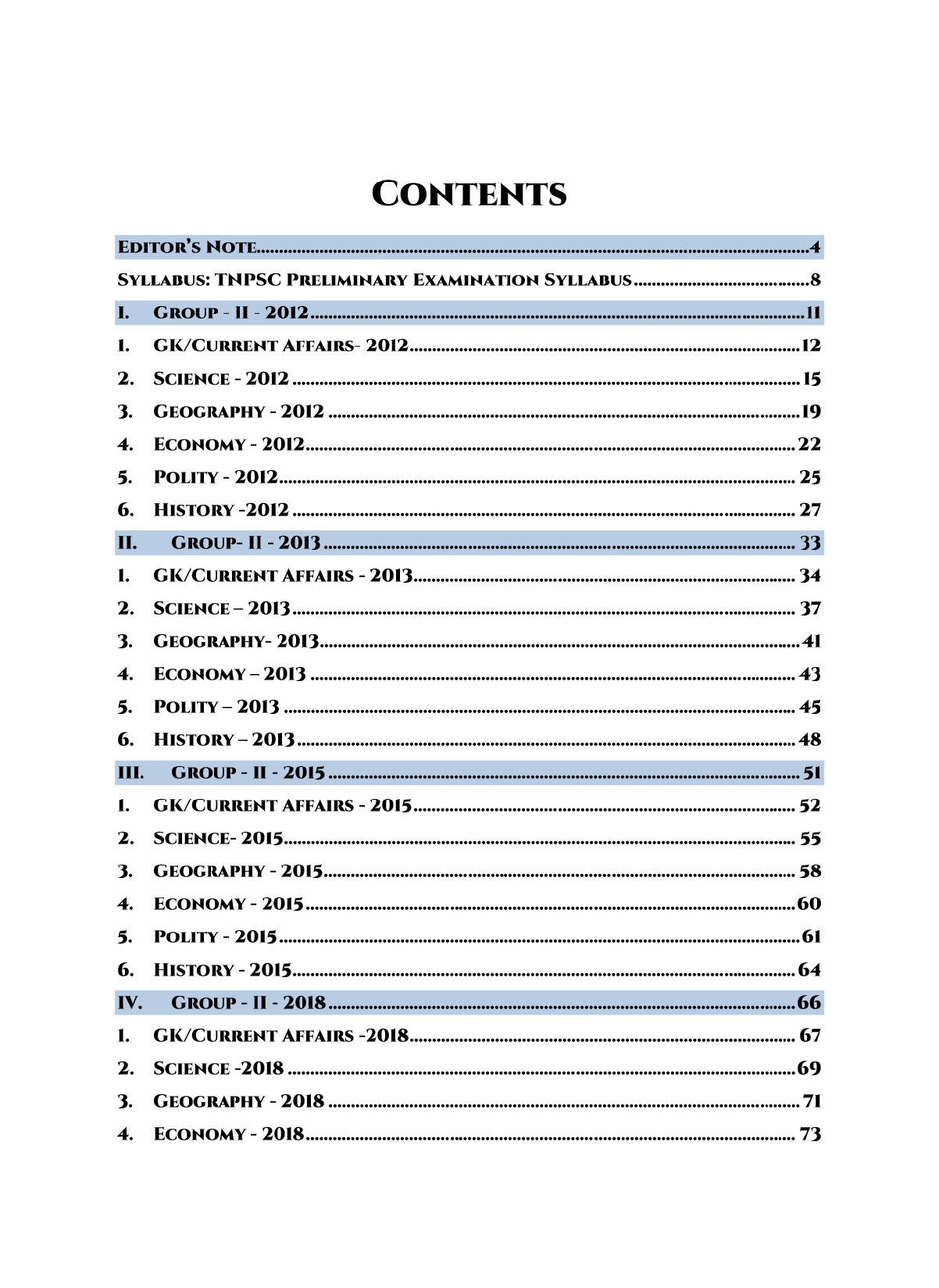 TNPSC Group II Exam Previous Year Questions