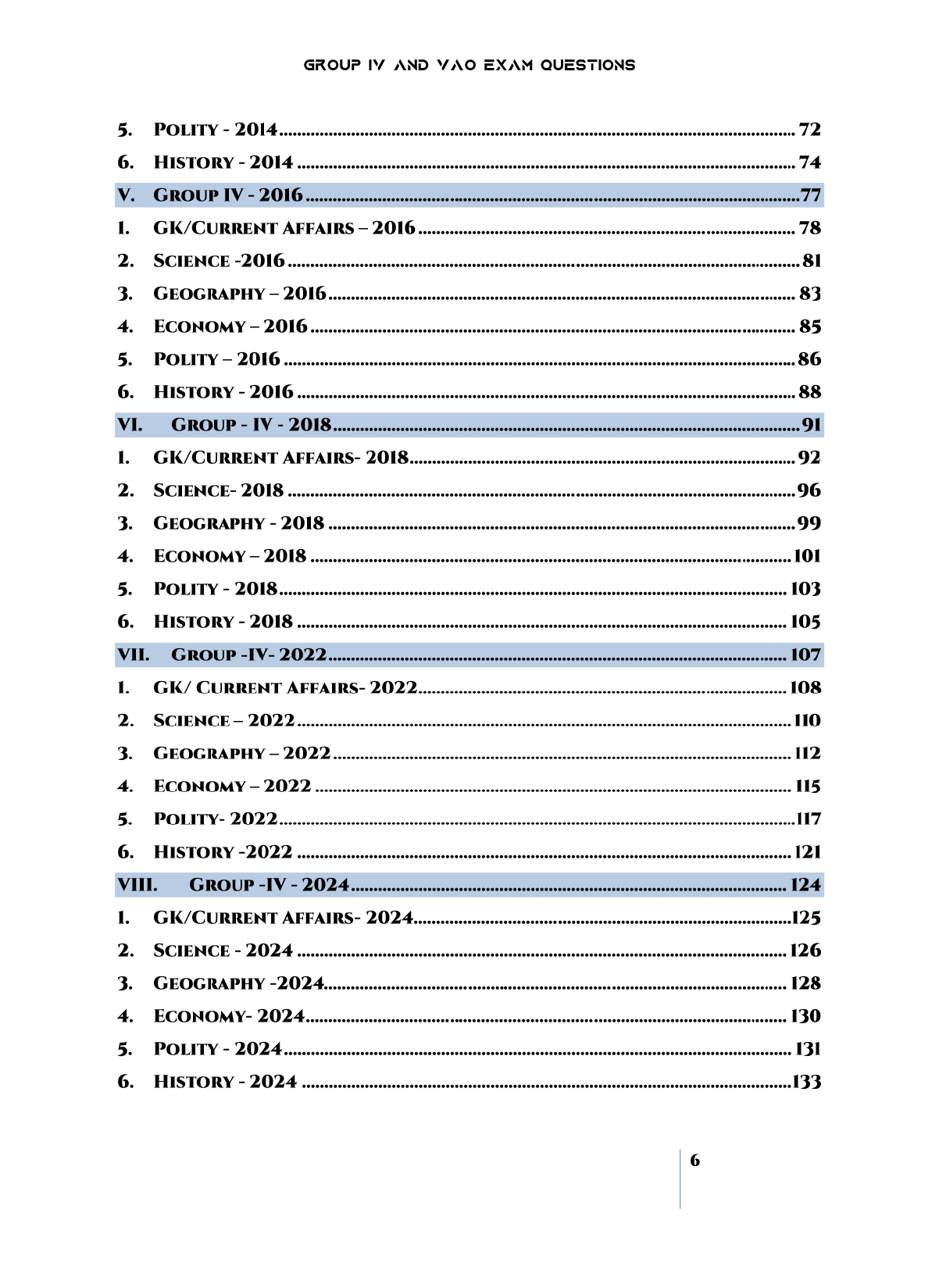 TNPSC Group IV Exam Previous Year Questions