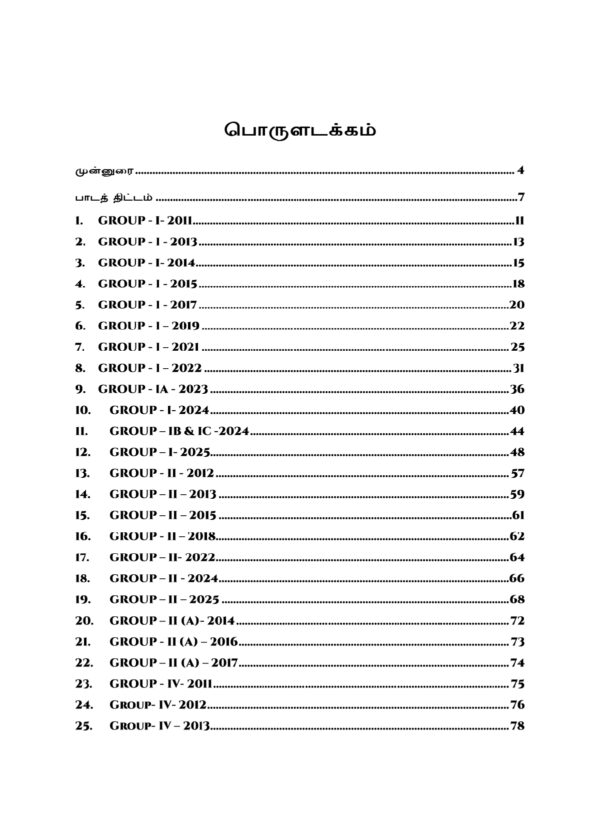 Munthiya andukalin TNPSC Porulathara vinakalin Thodari