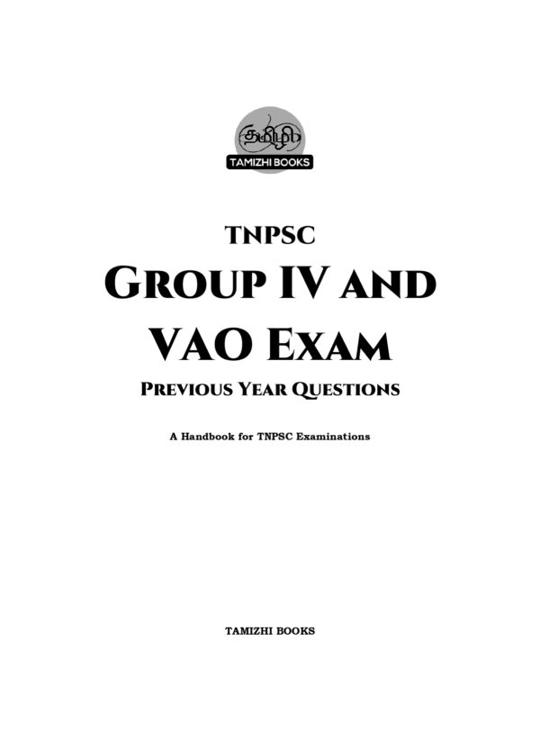 TNPSC Previous Years Subject Wise Group 4 Questions Bank